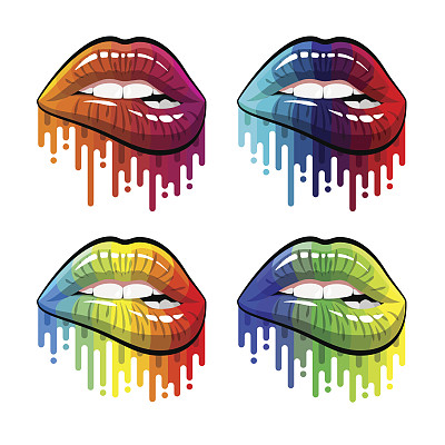 颜色构成的嘴唇图片下载