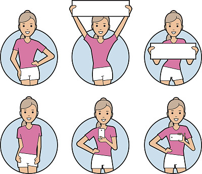 穿白色短裤和粉色t恤的女孩图片下载