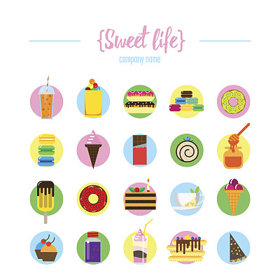 带糖果的矢量图标图片下载