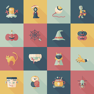 万圣节派对图标集快乐图片下载