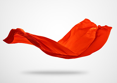 灰色背景上光滑优雅的红布图片下载