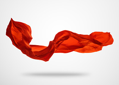 灰色背景上光滑优雅的红布图片下载