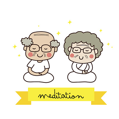 老夫妇沉思。图片下载