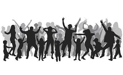 跳舞的人轮廓。图片下载