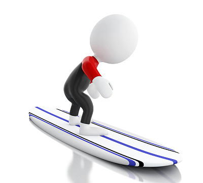 3d白人冲浪板和穿戴设备。图片下载