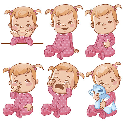 小女孩的情绪。素材图片