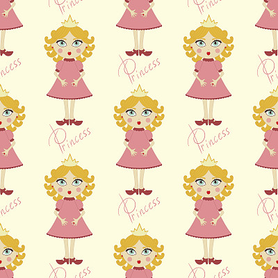 无缝图案与可爱的公主图片下载