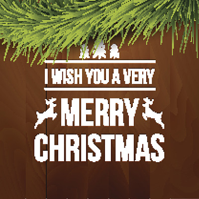 圣诞快乐设计，排版，字母贺卡与雪花和图片下载