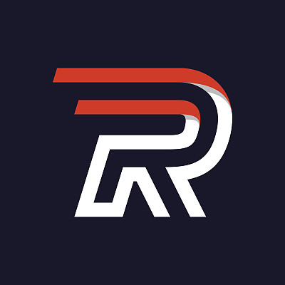 快速两行字母R图标上的黑色。图片下载