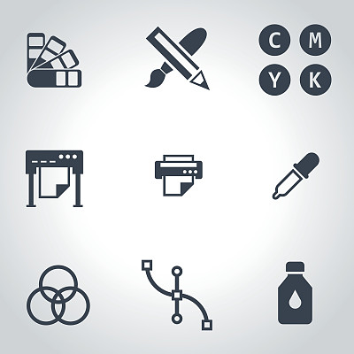 向量黑色polygraphy图标设置图片下载