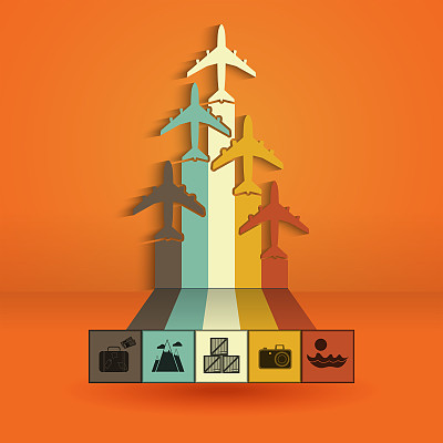 有彩色飞机的信息图。统计旅行，航空旅行，货运航班图片下载