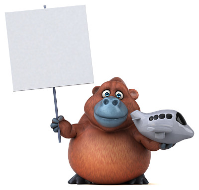 有趣的猩猩- 3D插图图片下载