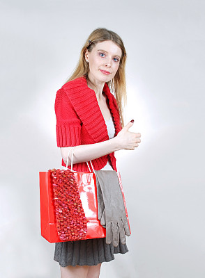 女孩的购物袋图片下载