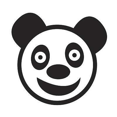 可爱的熊猫情感图标插画标志设计图片下载