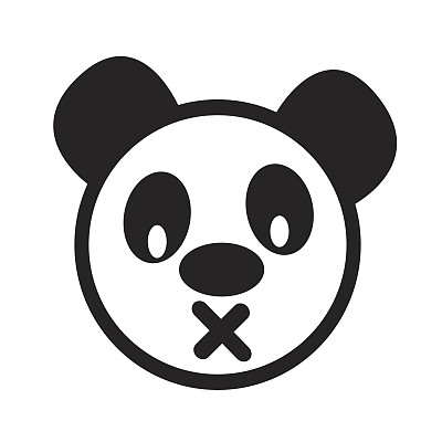 可爱的熊猫情感图标插画标志设计图片下载