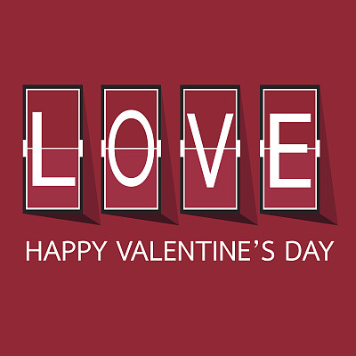 机械面板字母上的爱字体。排印，字体，类型矢量为快乐的情人节图片下载