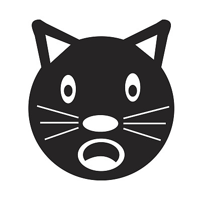 猫脸表情图标插画标志设计图片下载
