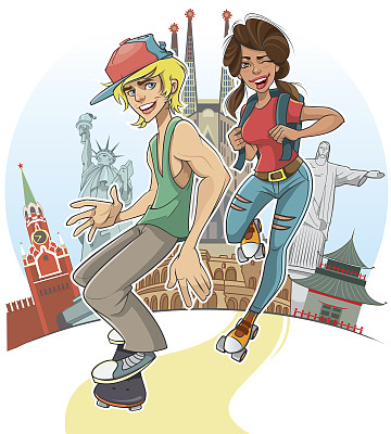 学生的旅行素材图片