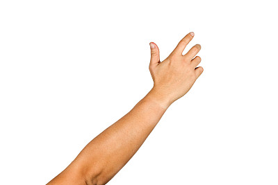 伸手去抓物体的手势。剪切路径。图片下载