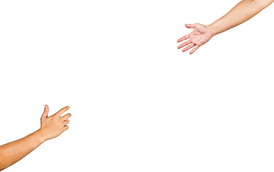 伸手去抓在一起的手势。图片下载