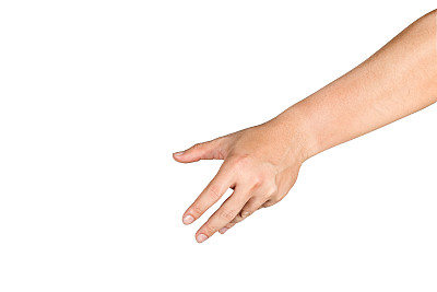 伸手去抓物体的手势。剪切路径。图片下载