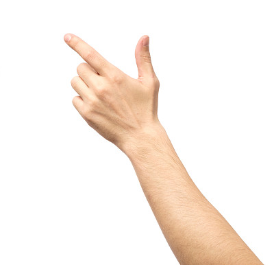 男性手指的特写。在白色背景上隔离图片下载