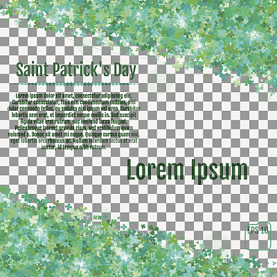 庆祝圣帕特里克节的贺卡。矢量插图上透明的背景。图片下载