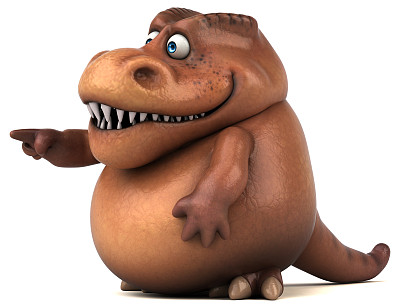 有趣的Trex - 3D插图图片下载