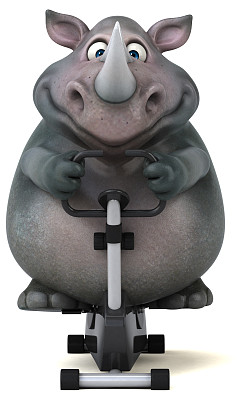 有趣的犀牛- 3D插图图片下载