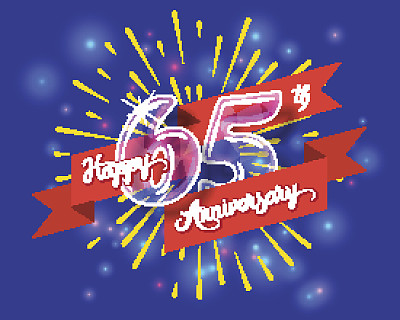 玻璃灯泡号码套装65周年快乐图片下载