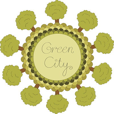 绿色城市矢量图图片下载