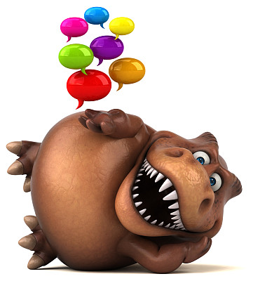 有趣的Trex - 3D插图图片下载