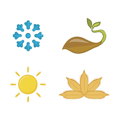 一组季节的图标。矢量图图片下载