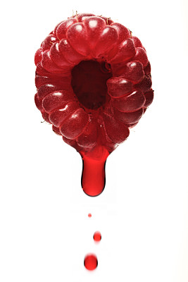 白色背景上的覆盆子特写图片下载