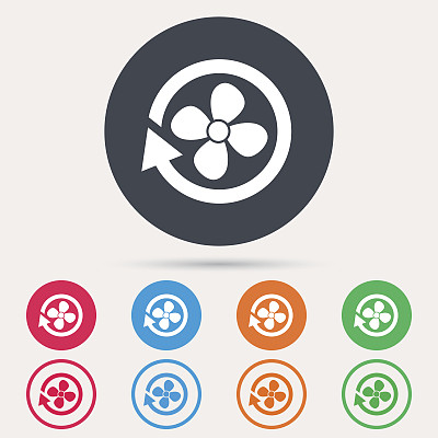 通风图标。通风机或风扇标志。图片下载