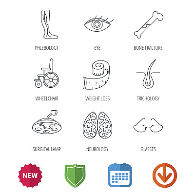 静脉曲张，神经学和毛发学的标志。图片下载