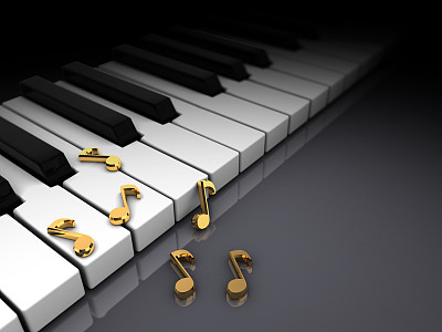 钢琴和笔记图片下载