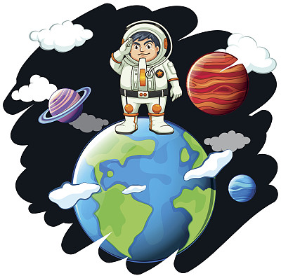 宇航员站在地球上图片下载