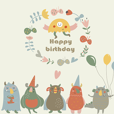 可爱的卡通生日蛋糕图片下载