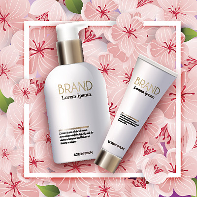 逼真的3d化妆品产品模型。图片下载