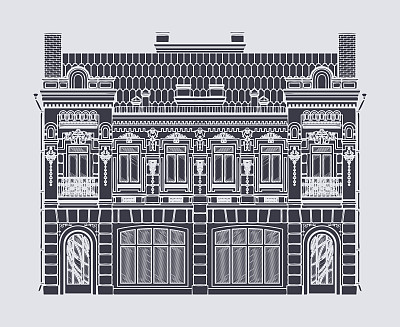 巴洛克风格的两层住宅图片下载