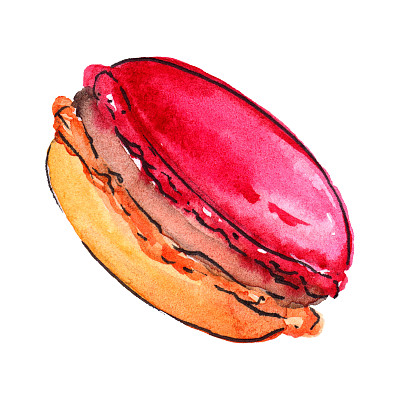 水彩甜烘焙甜点杏仁杏仁饼干孤立图片下载