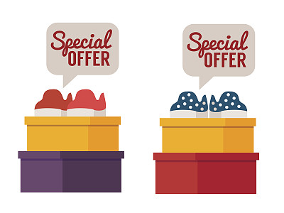 鞋出售。向量购物说明图片下载