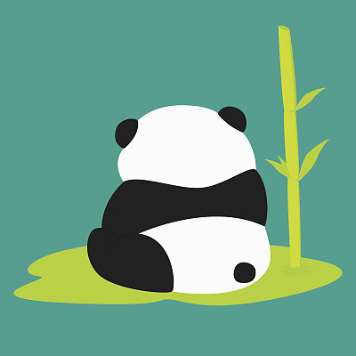 坐在熊猫向量素材图片