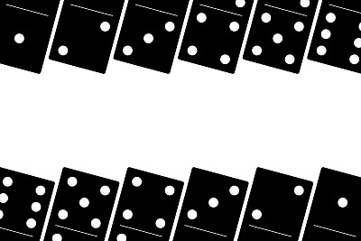 多米诺黑集矢量插图上的白色背景。图片下载