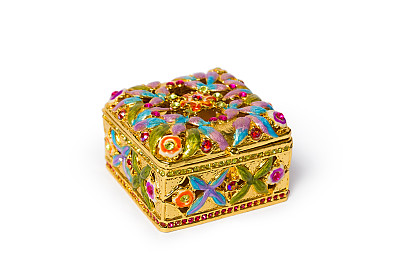 白色背景上的金色棺材图片下载