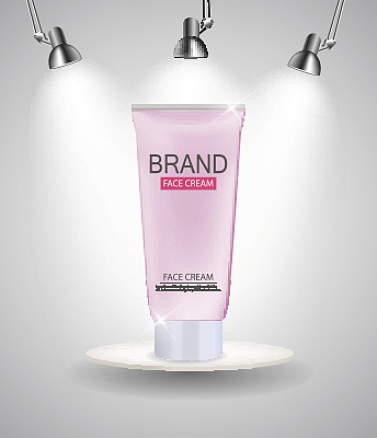 面霜瓶管模板广告或杂志背景图片下载