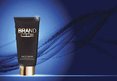 面霜瓶管模板广告或杂志背景图片下载