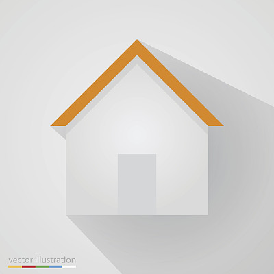 平坦的家标志在白色背景与阴影图片下载