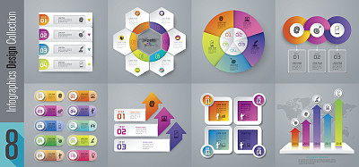 信息图表设计矢量和商业图标图片下载